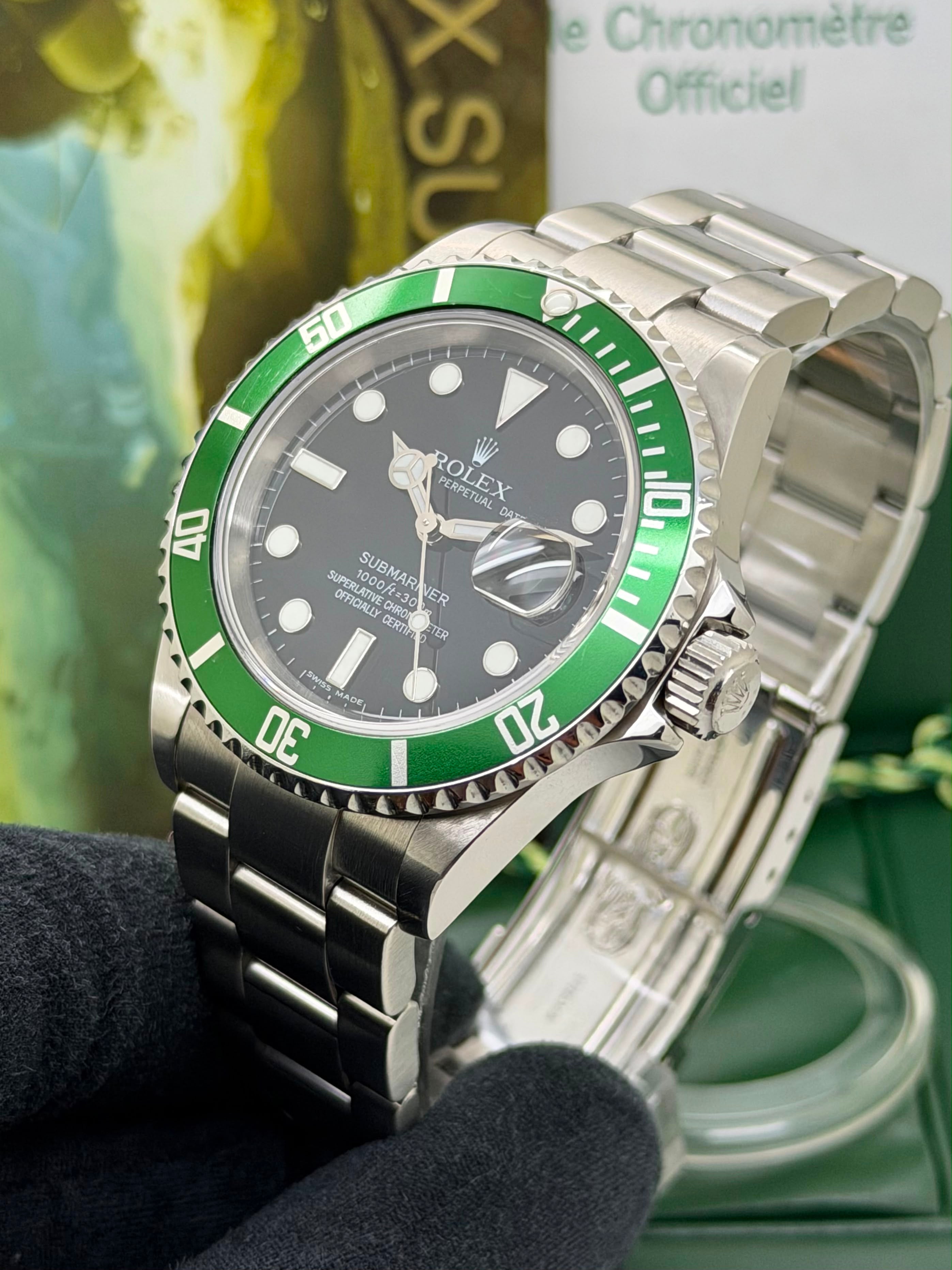 Rolex Submariner Date 16610LV Kermit Full Set 2006