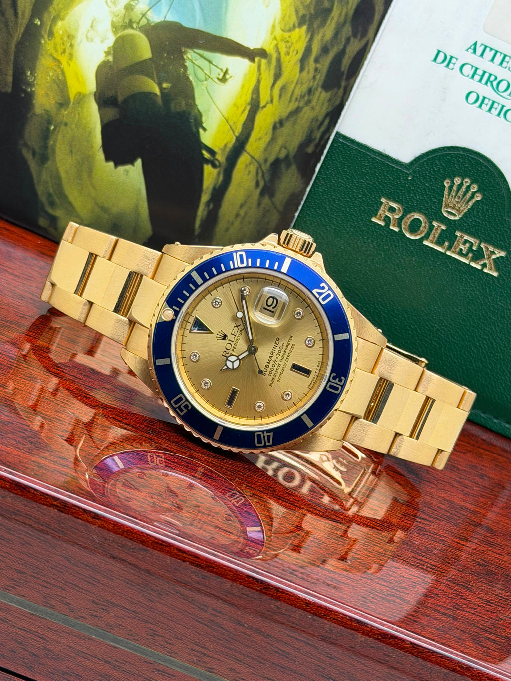 Rolex Submariner Date 16618 Oro 18K Sultan Dial Full Set