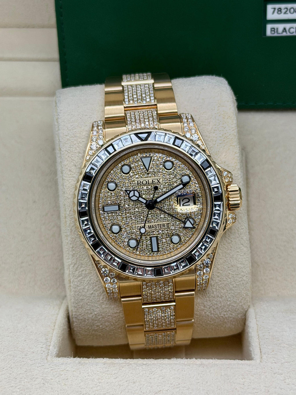 Rolex GMT Master II 116718LN Custom Diamonds Full Set