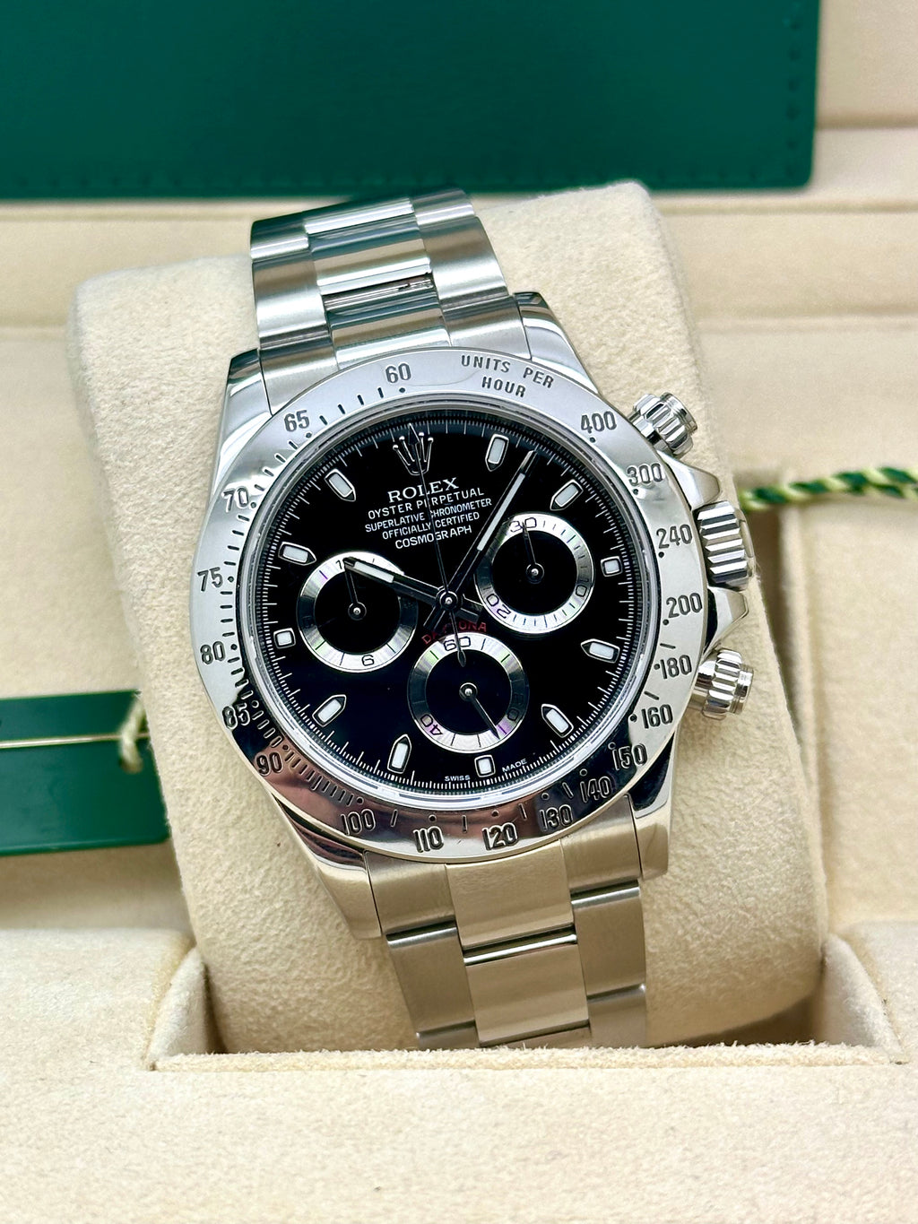 Rolex Daytona acciaio Dial nero Chromalight