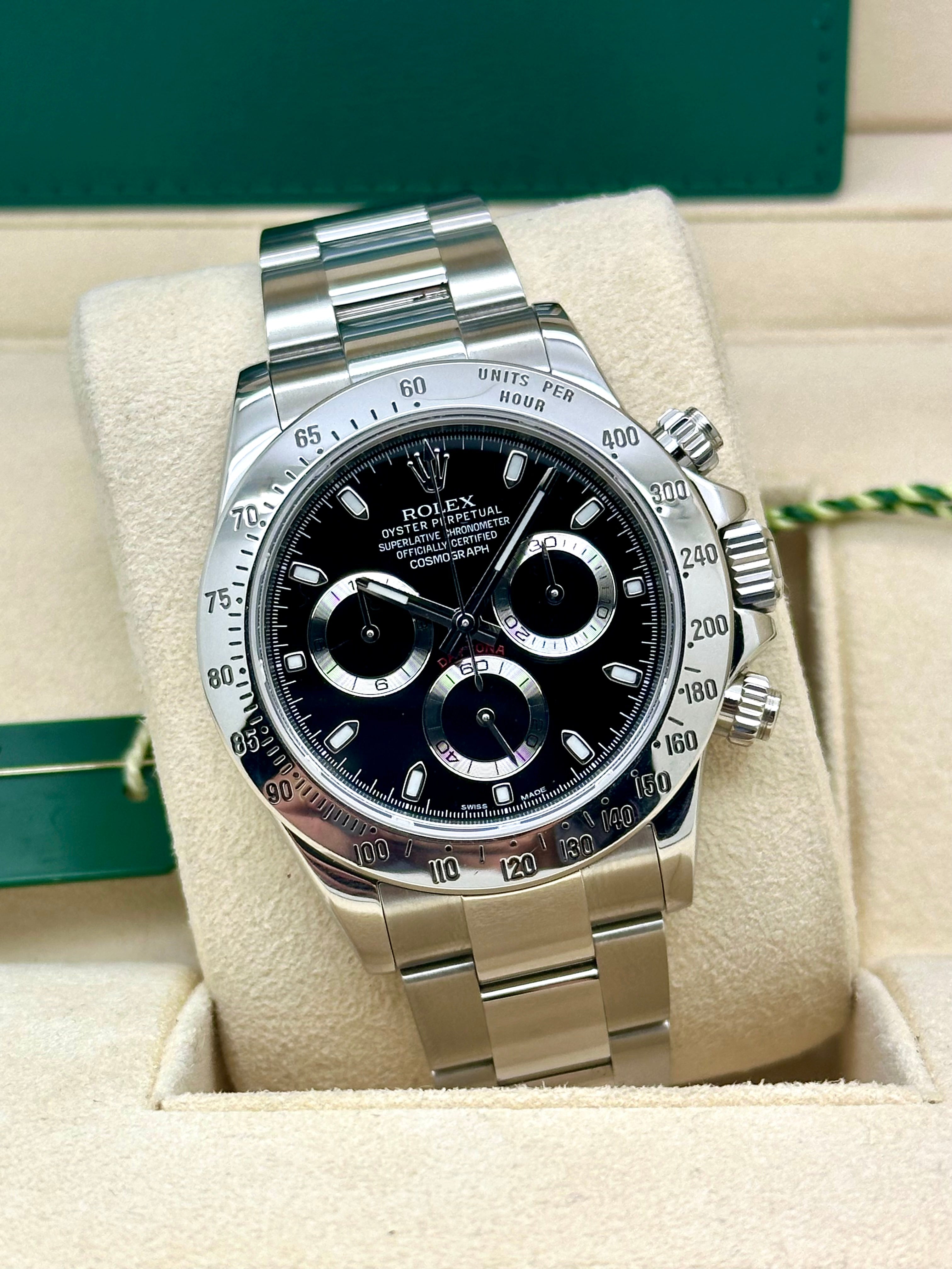 Rolex Daytona acciaio Dial nero Chromalight