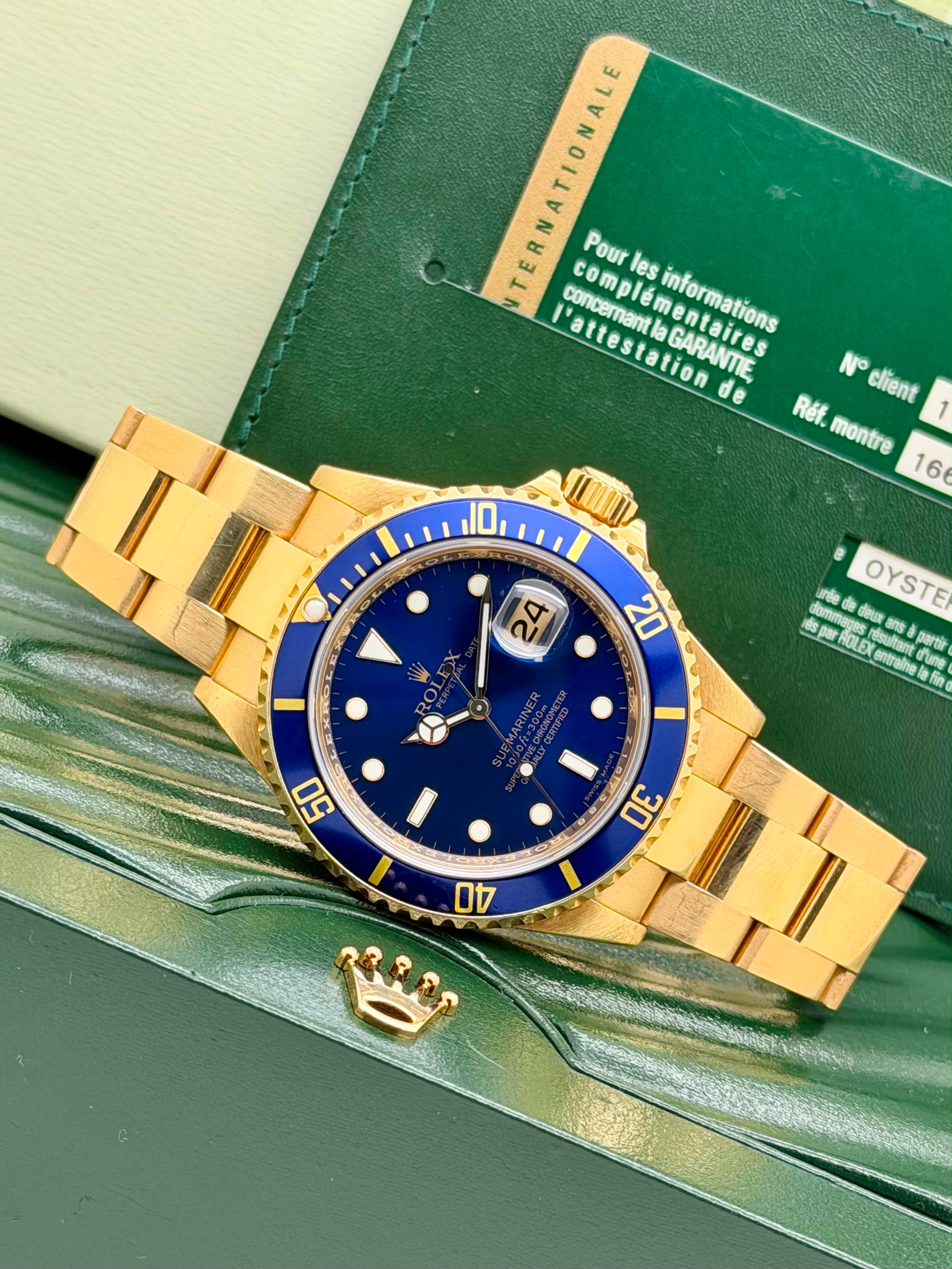Rolex Submariner Date 16618 Oro 18K Full Set