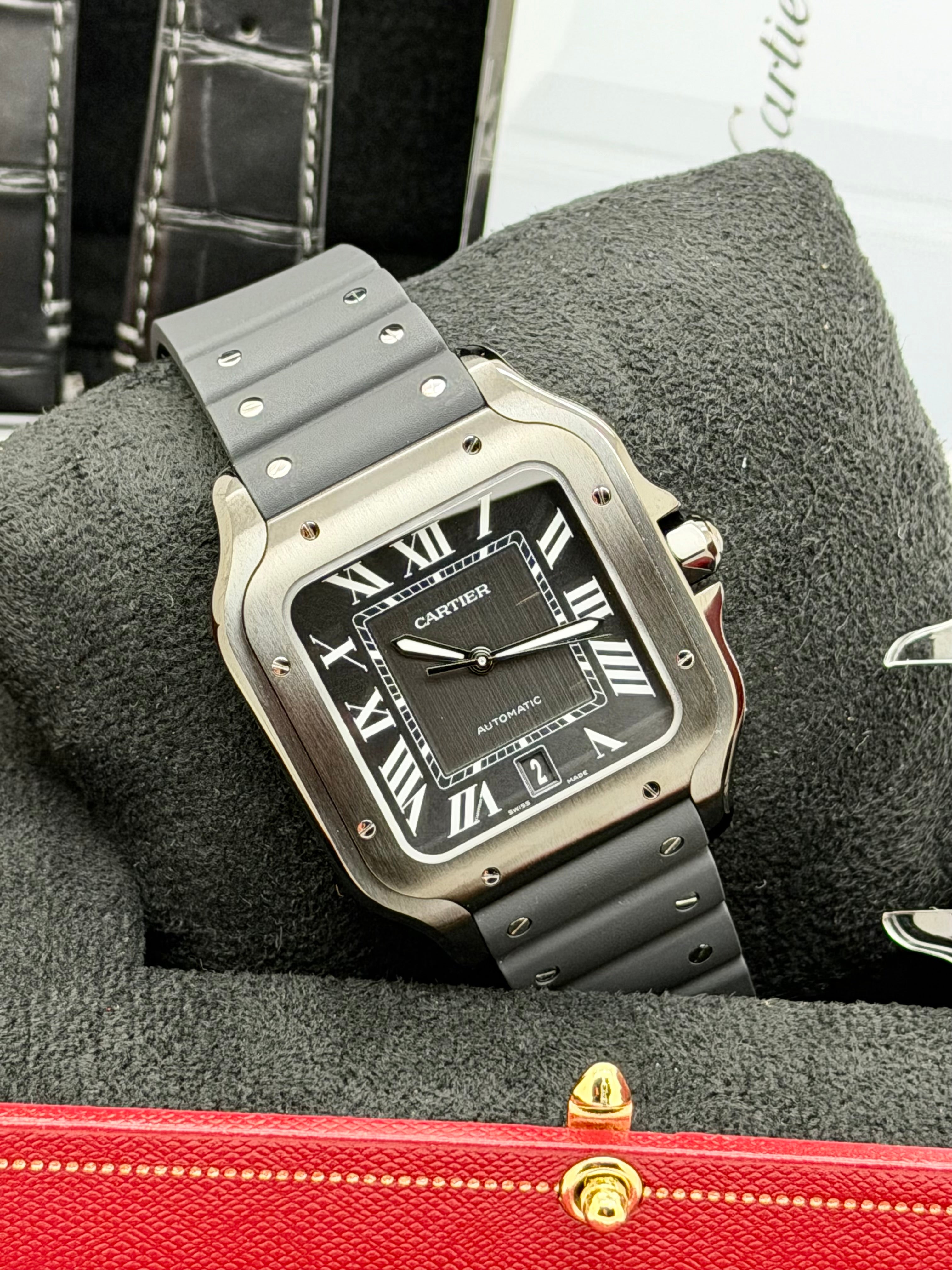 Cartier Santos Black ADLC Large nuovo Full Set