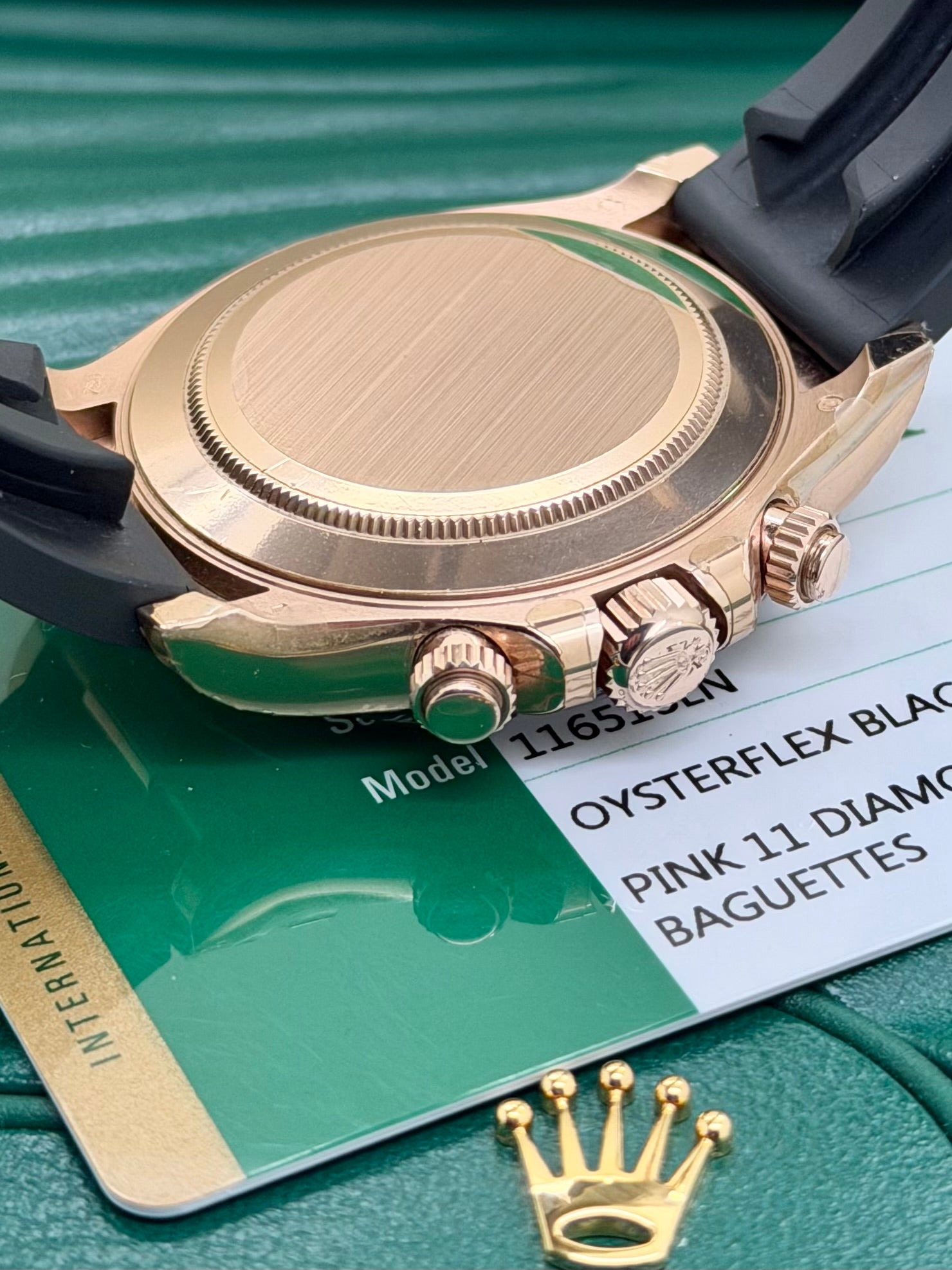 Rolex Daytona 116515LN Full Set Oysterflex Baguette Dial