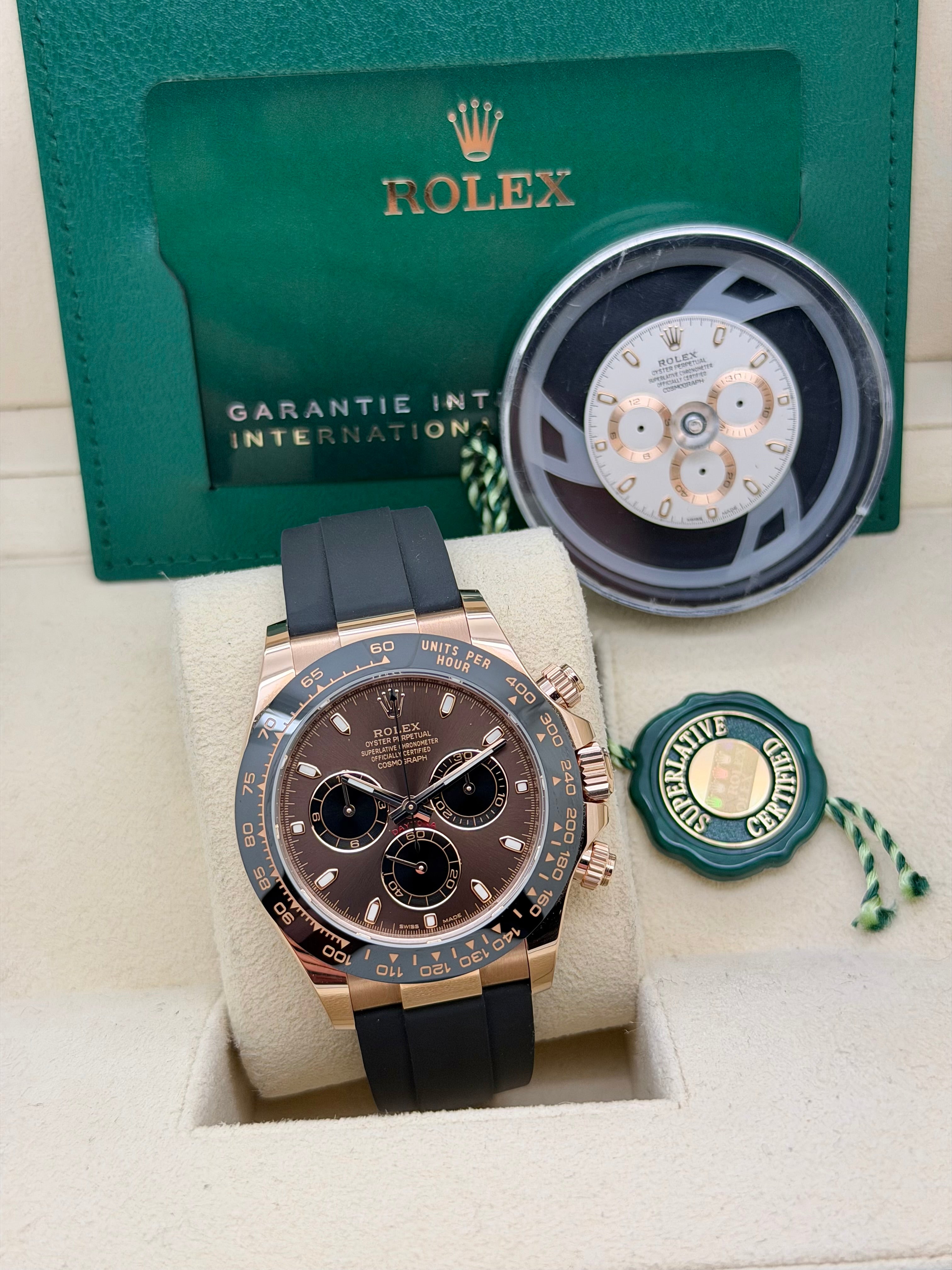 Rolex Daytona Everose Chocolate Dial 116515LN Oysterflex Full Set