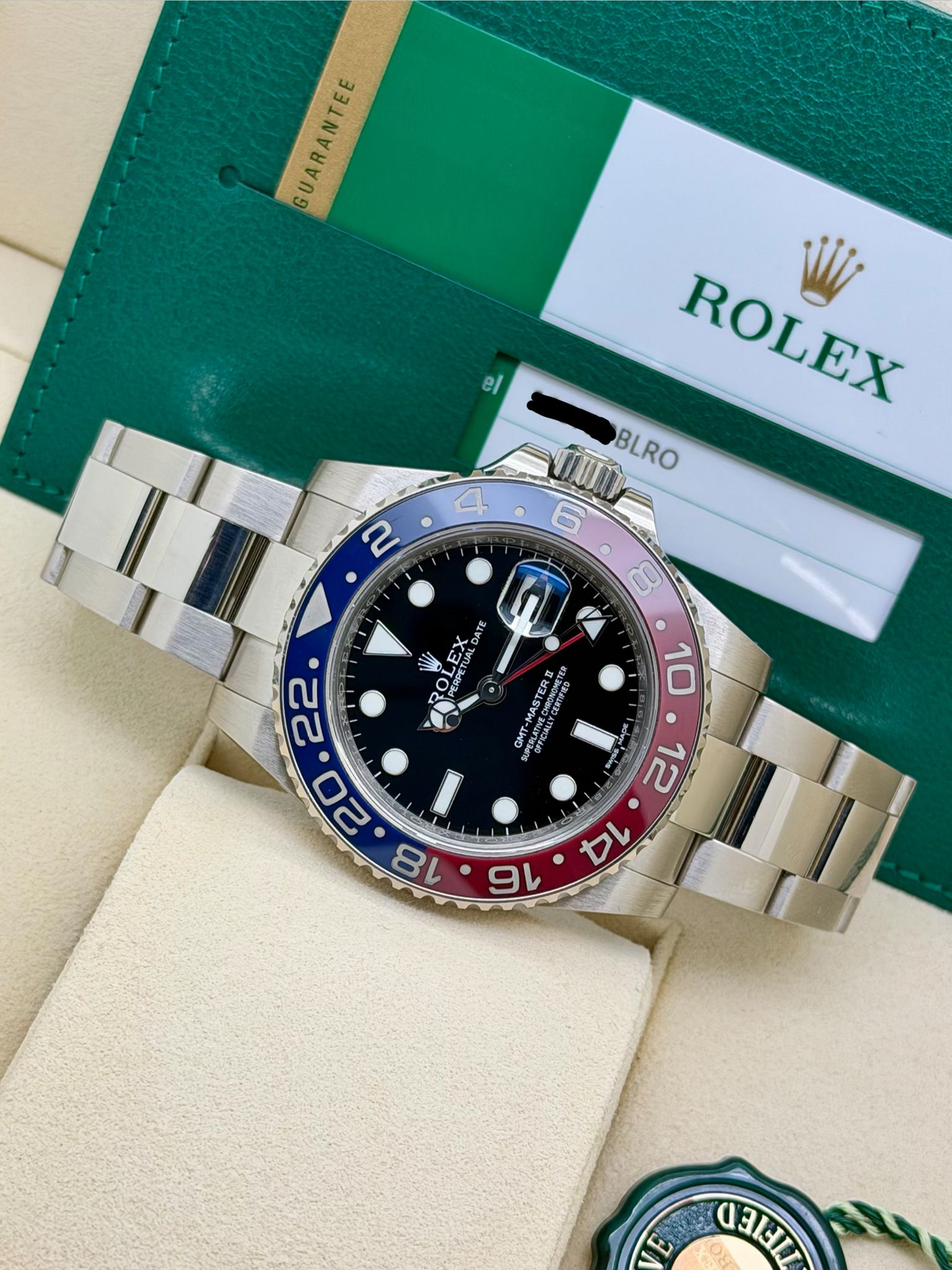 Rolex GMT Master II Pepsi  116719BLRO Oro Bianco Full Set