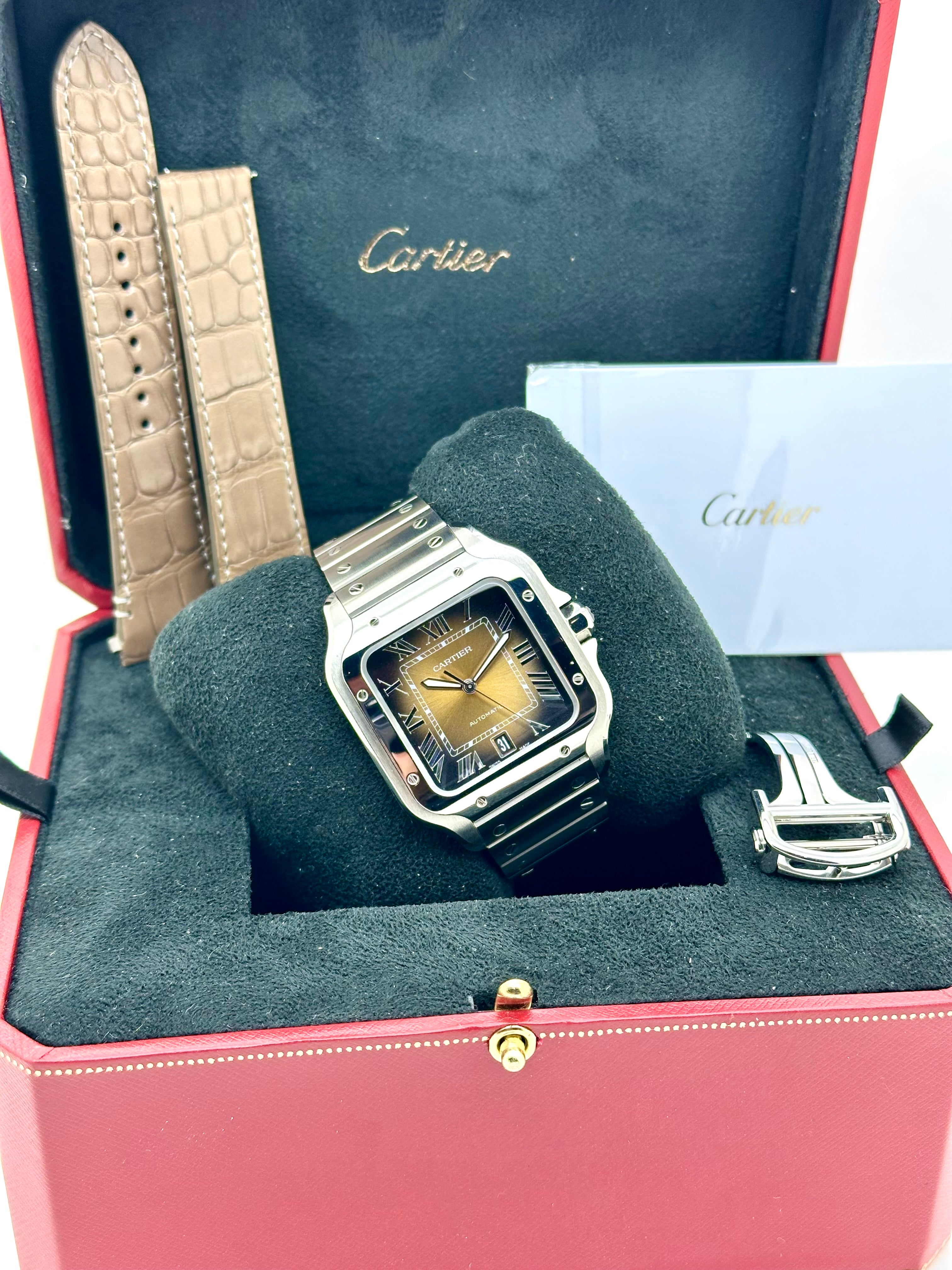 Cartier Santos Large Brown Full Set
