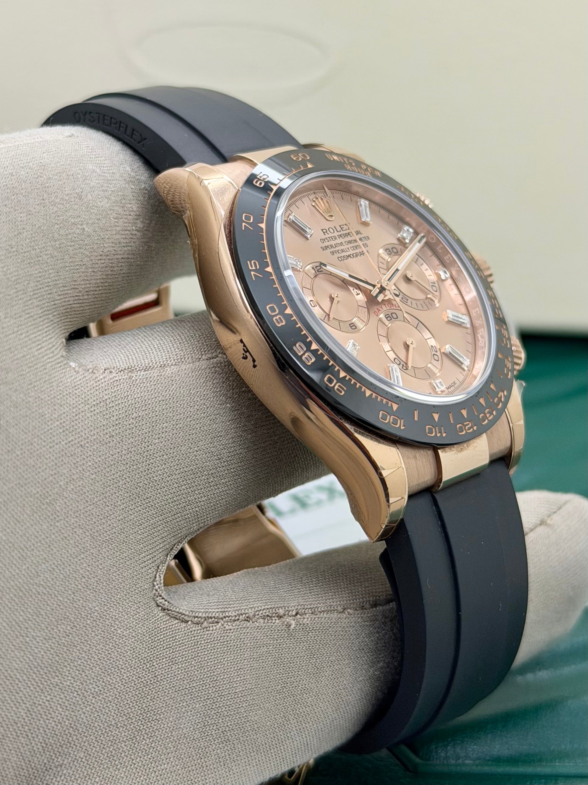 Rolex Daytona 116515LN Full Set Oysterflex Baguette Dial