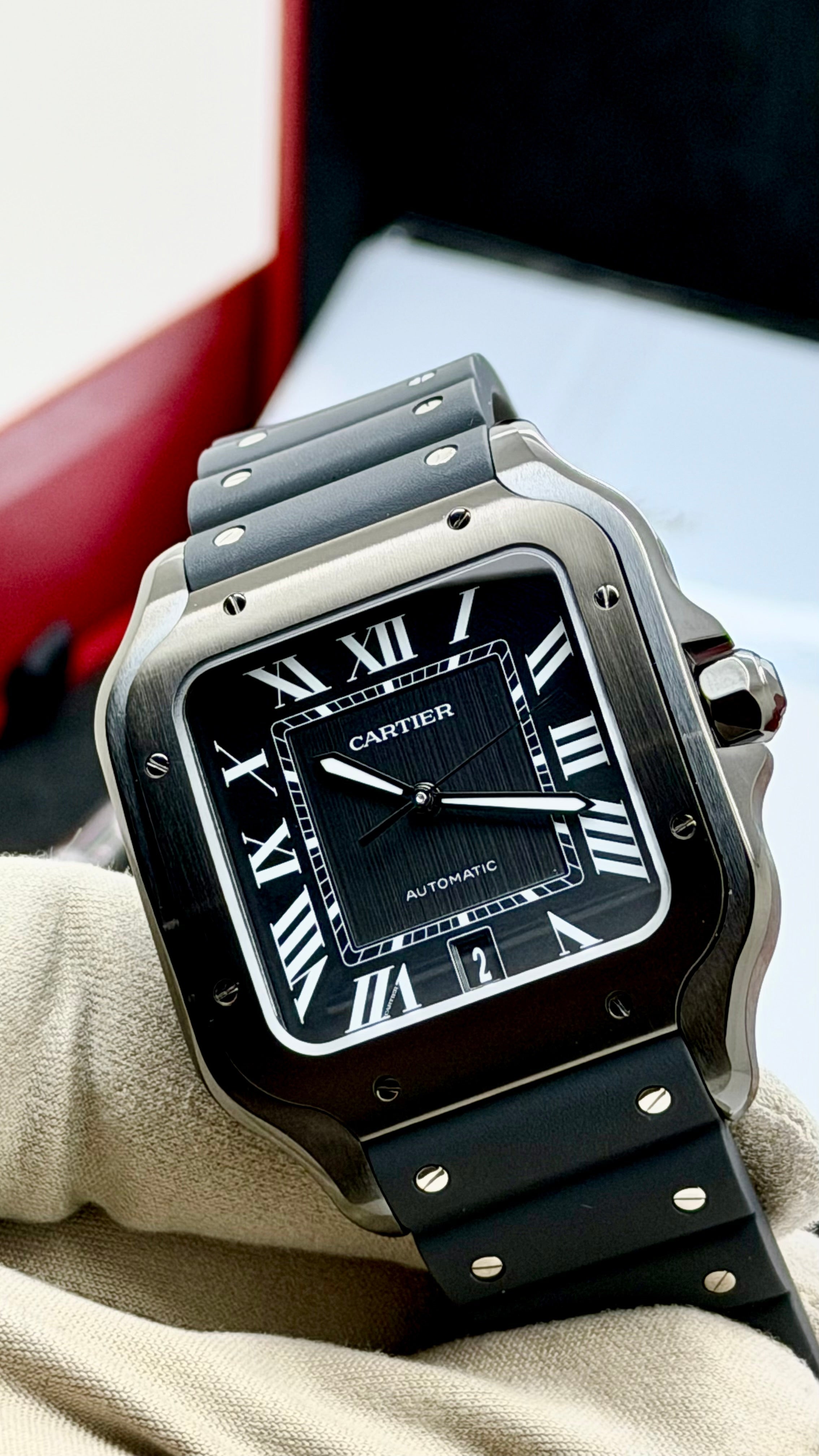 Cartier Santos Black ADLC Large nuovo Full Set