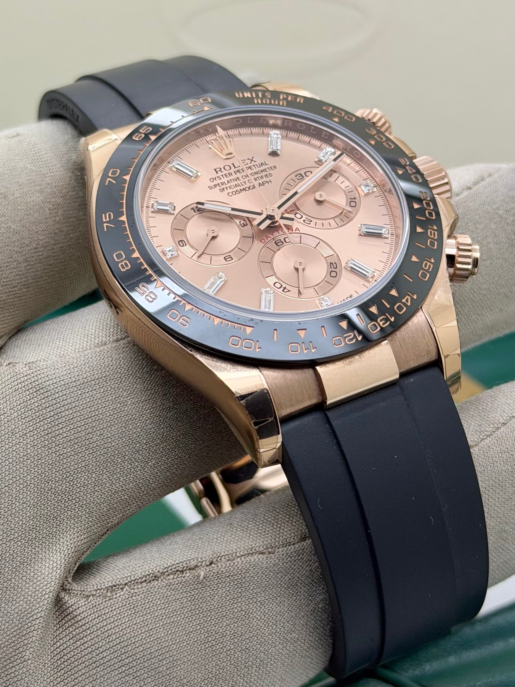 Rolex Daytona 116515LN Full Set Oysterflex Baguette Dial