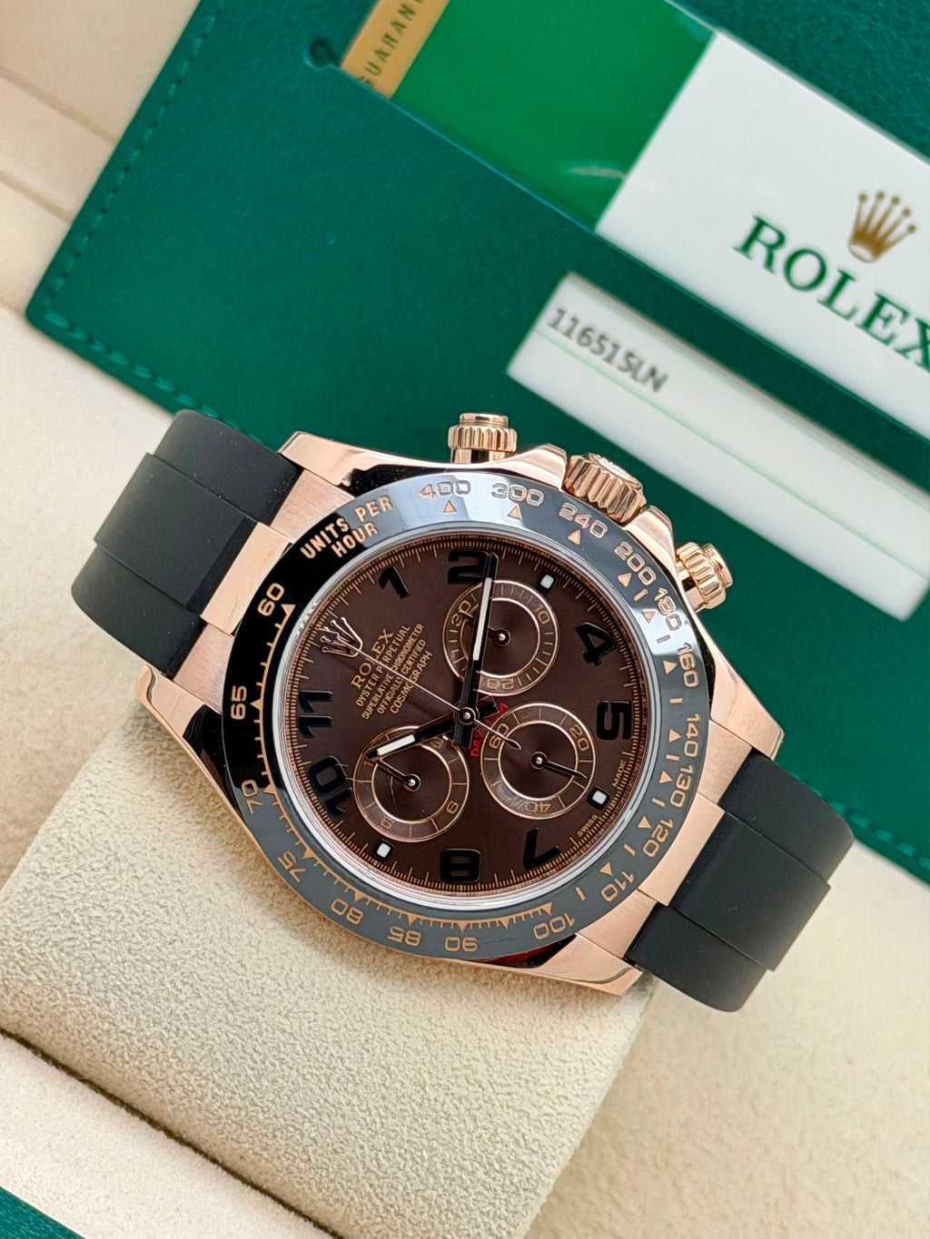 Rolex Daytona Everose Chocolate Oysterflex Ref. 116515LN Full Set