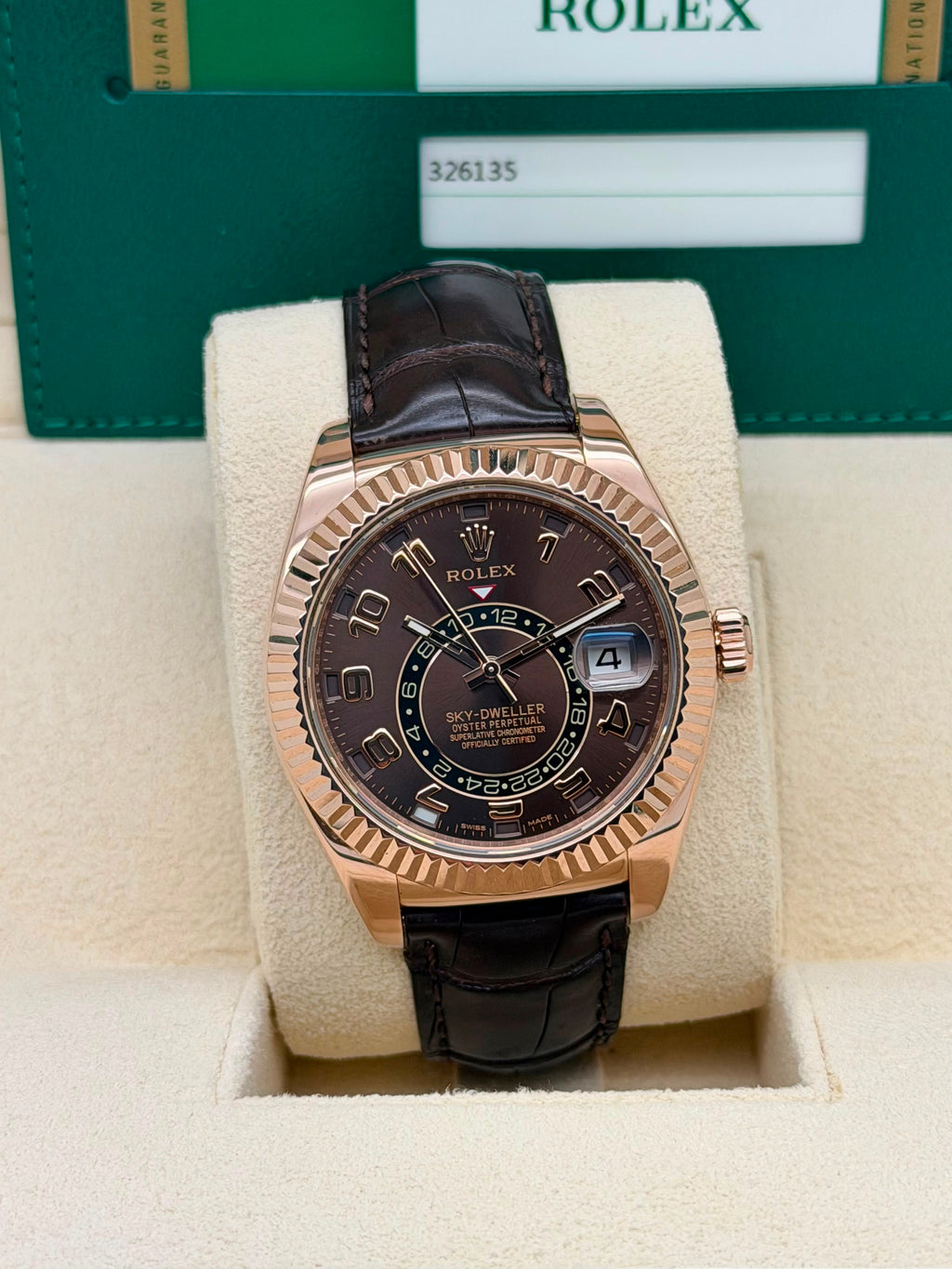 Rolex SkyDweller Everose Chocolate 326135 Full Set