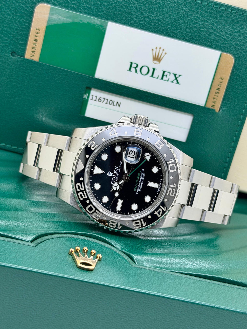 Rolex GMT Master II 116710LN Chromalight Full Set