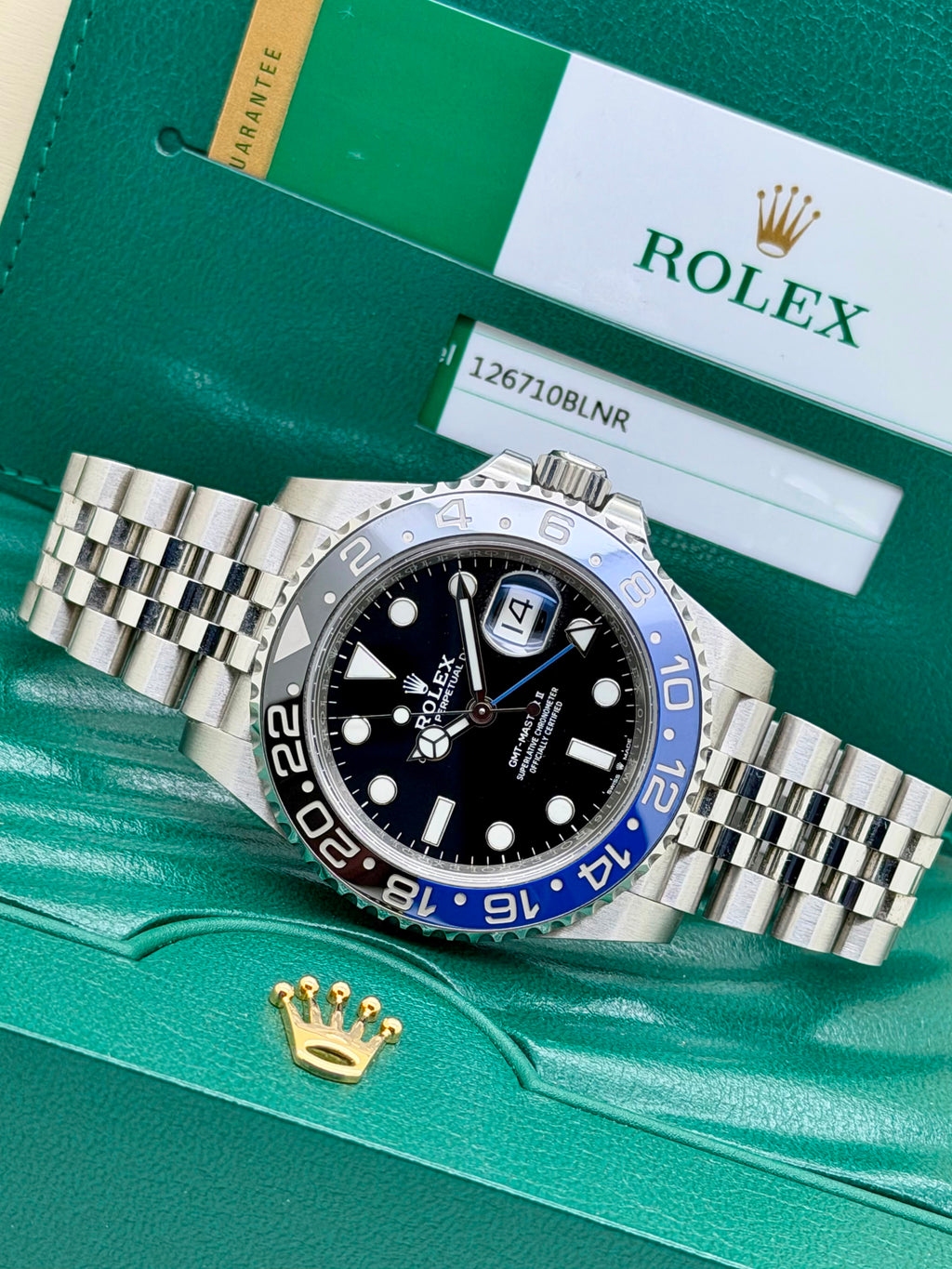 Rolex GMT Master II Batman 126710BLNR Jubilee Parziali Pellicole