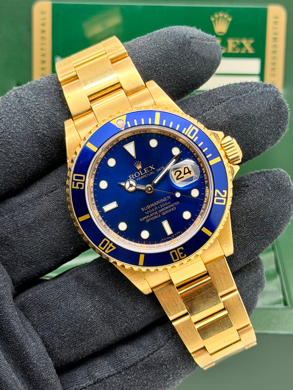 Rolex Submariner Date 16618 Oro 18K Full Set
