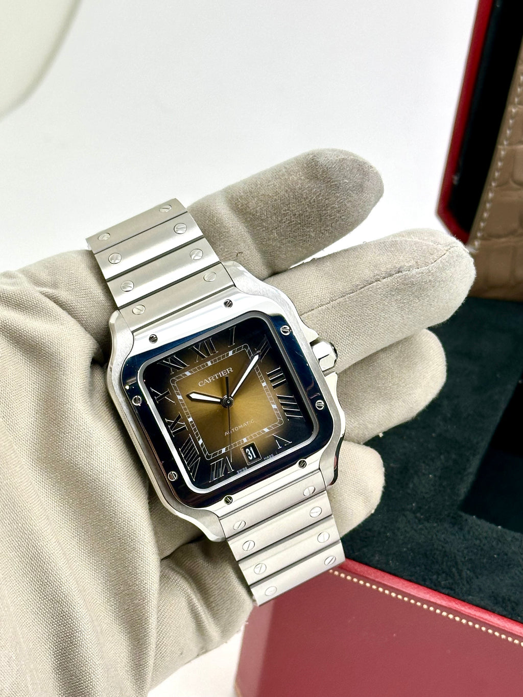 Cartier Santos Large Brown Full Set