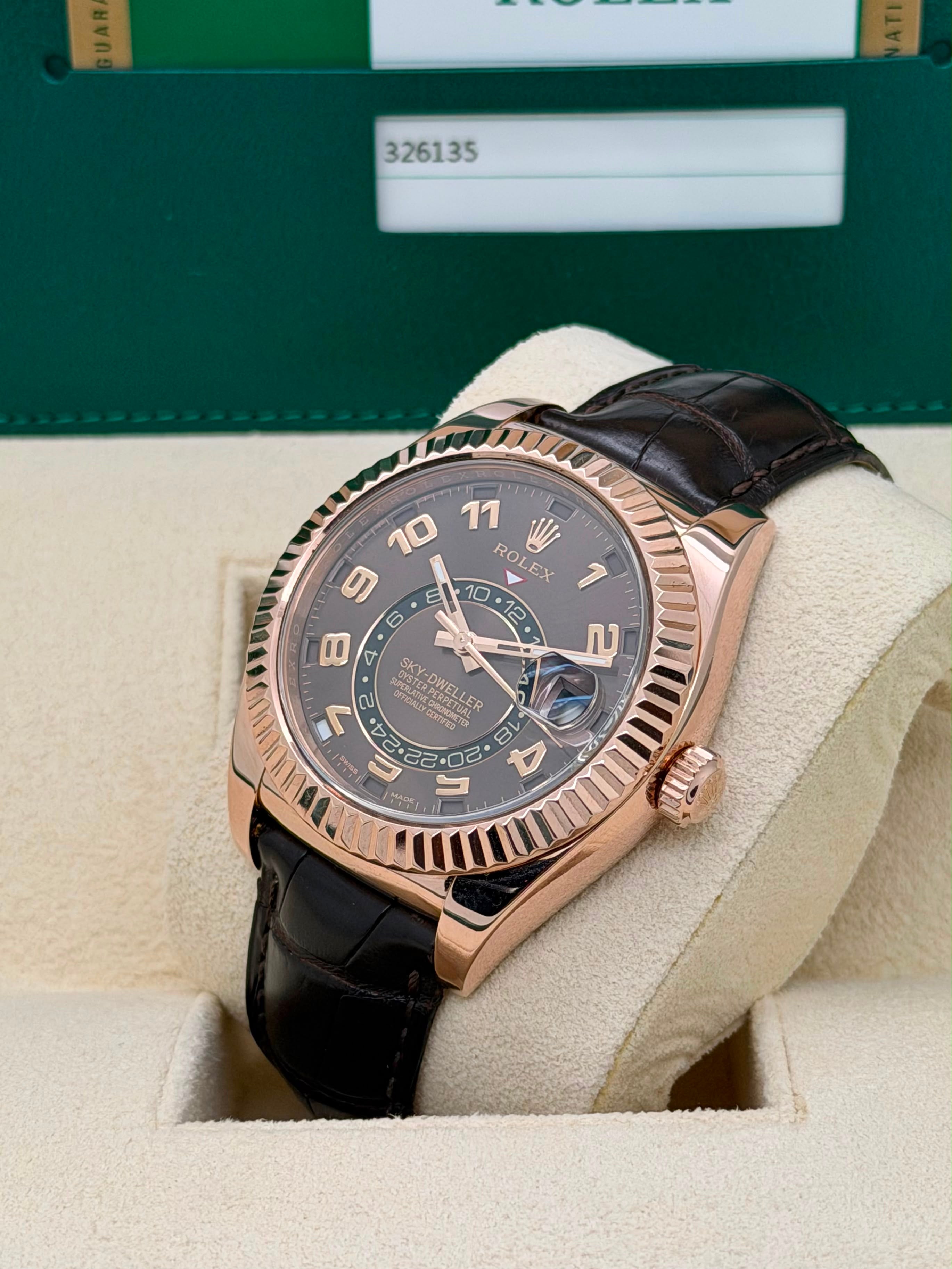 Rolex SkyDweller Everose Chocolate 326135 Full Set