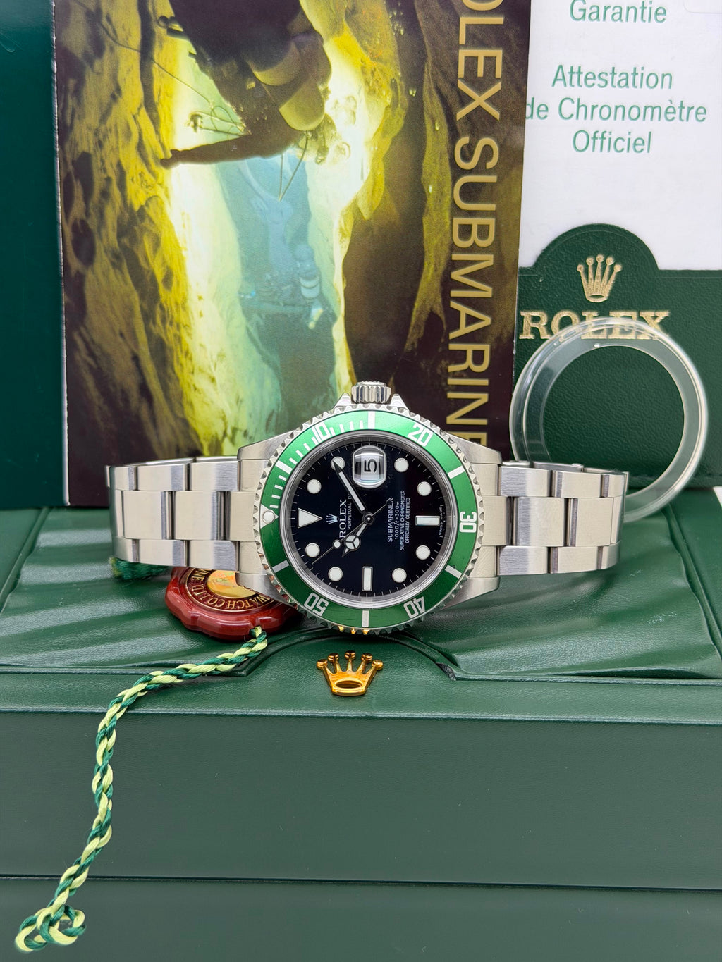Rolex Submariner Date 16610LV Kermit Full Set 2006