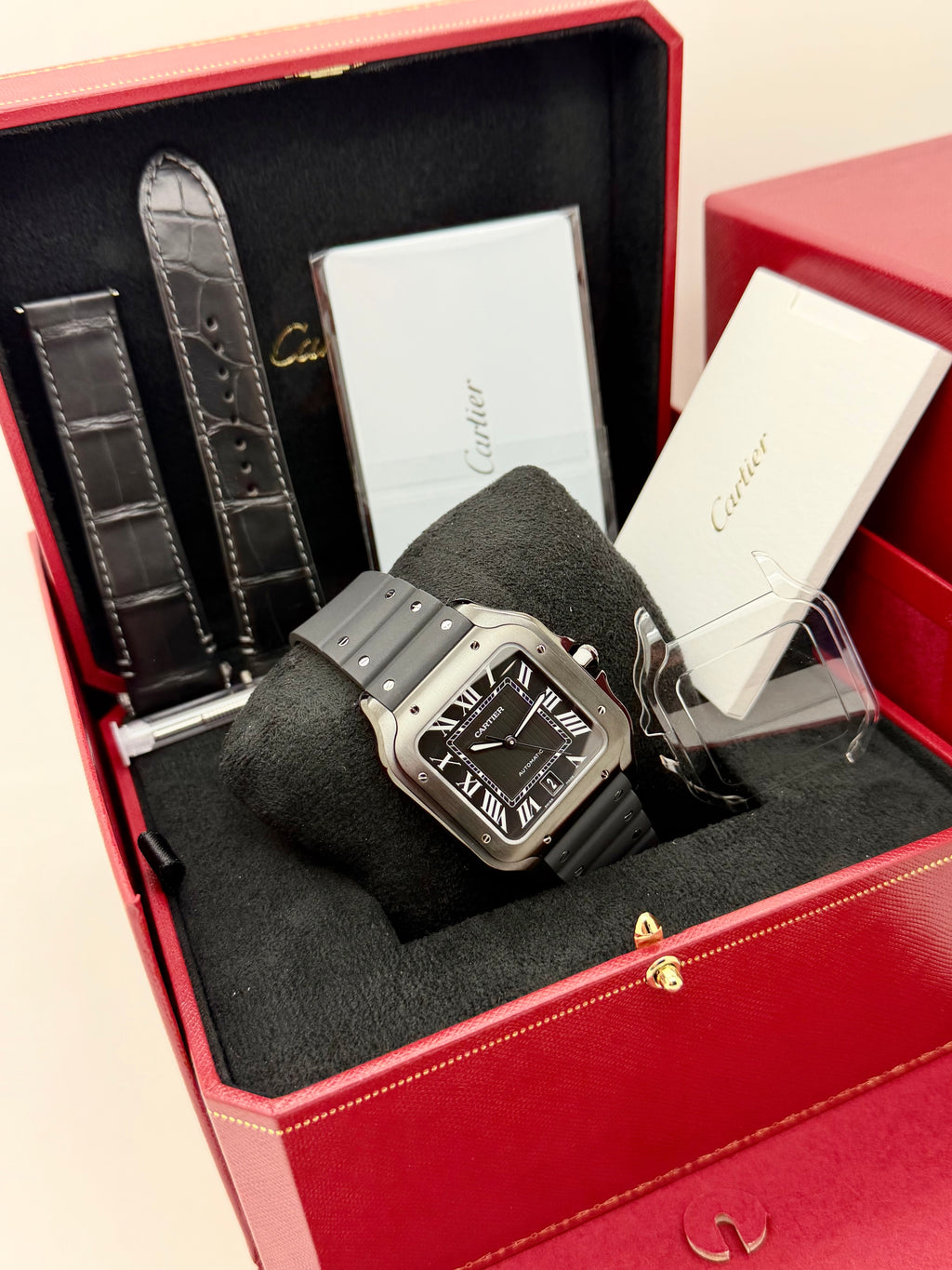 Cartier Santos Black ADLC Large nuovo Full Set
