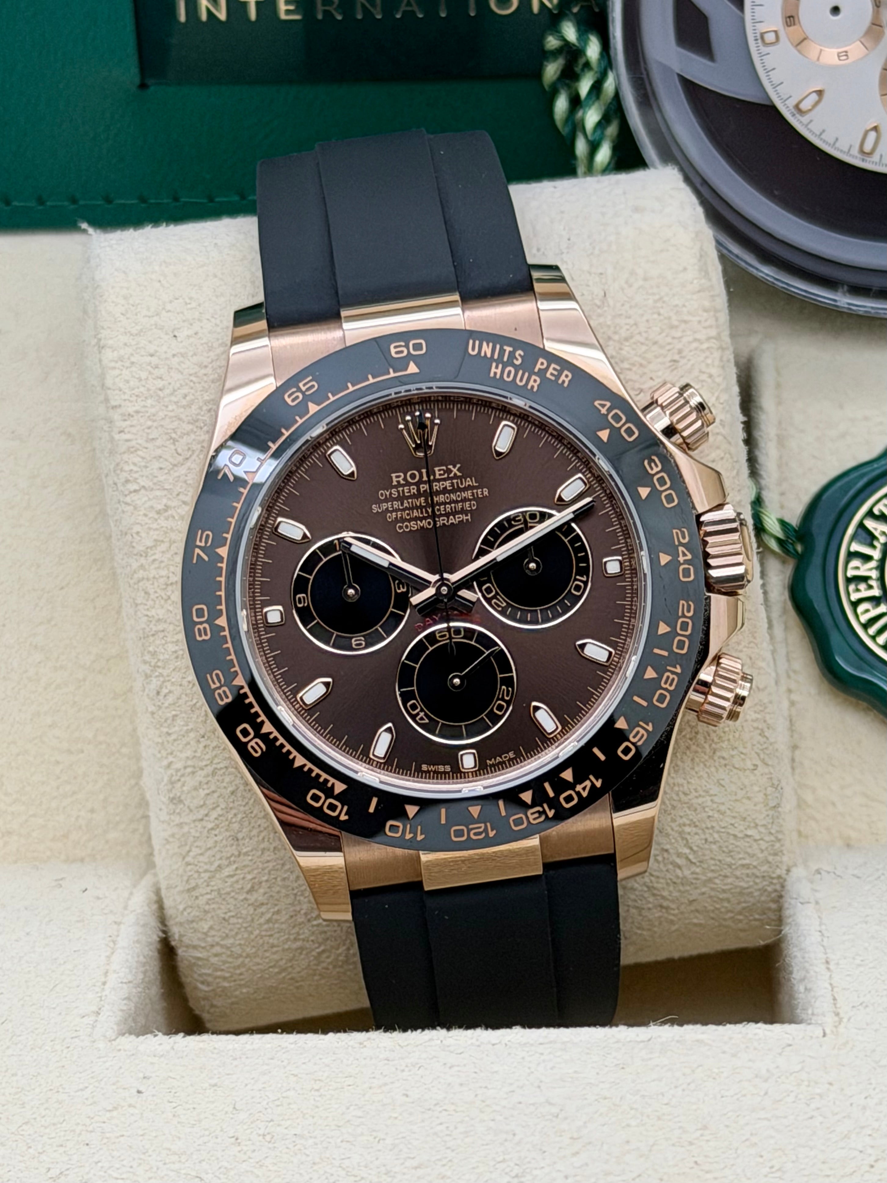 Rolex Daytona Everose Chocolate Dial 116515LN Oysterflex Full Set