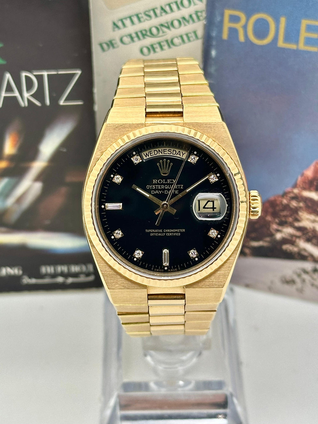 Rolex Day-Date Oysterquartz 19018 nero Brilli Full Set