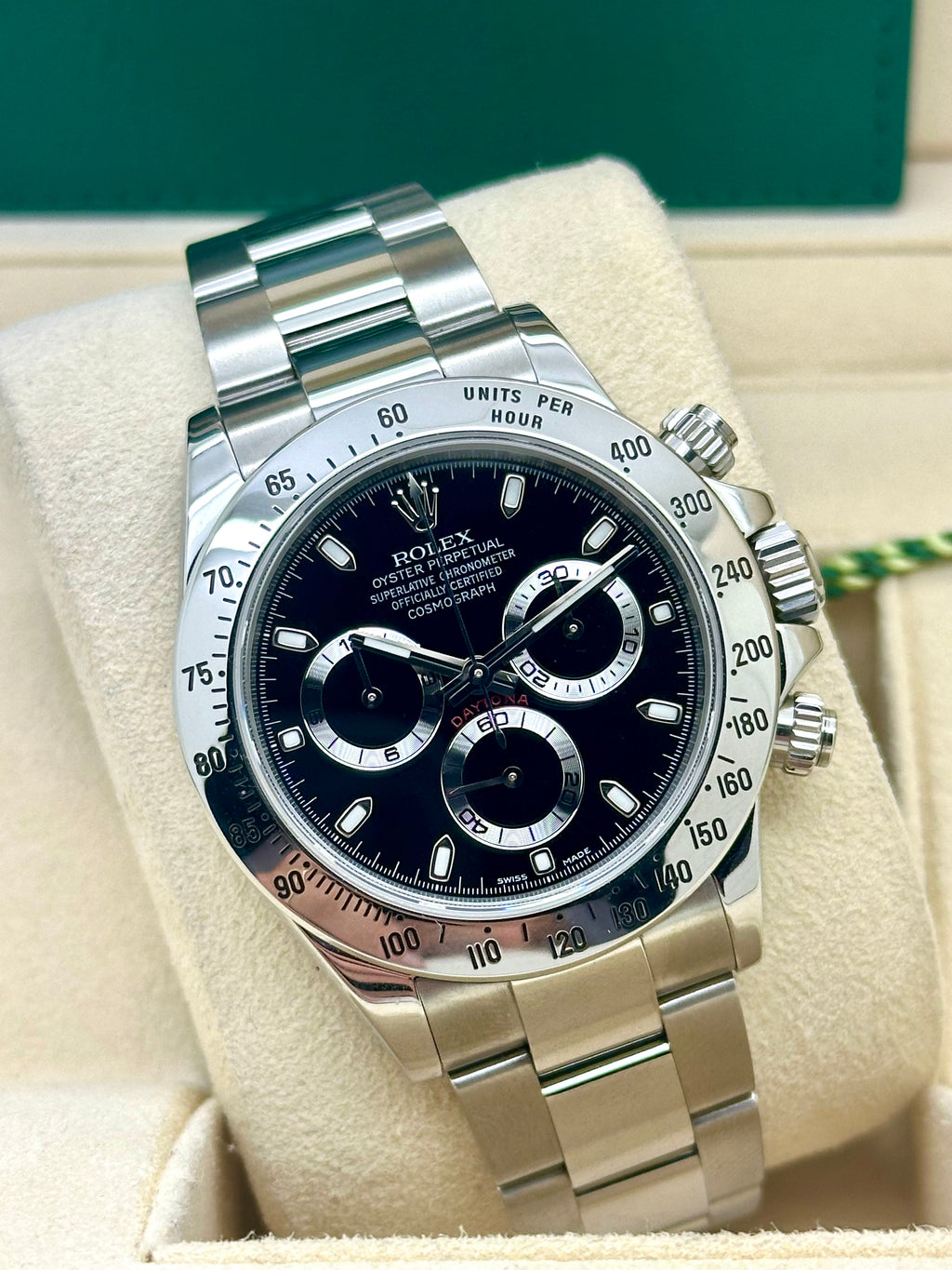 Rolex Daytona acciaio Dial nero Superluminova