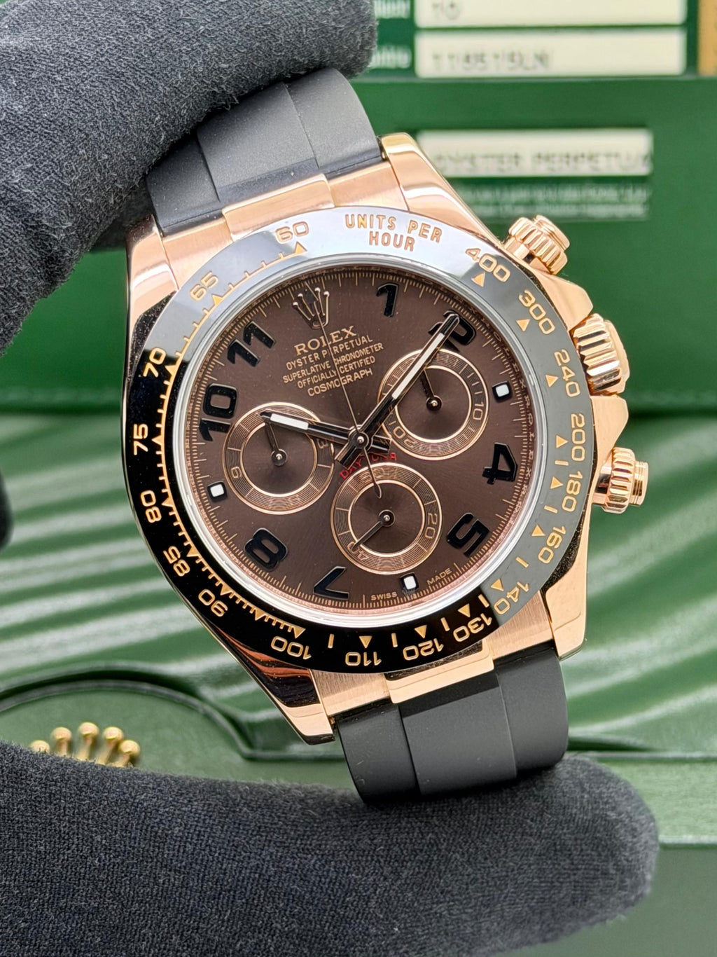Rolex Daytona Everose Chocolate Oysterflex Ref. 116515LN Full Set